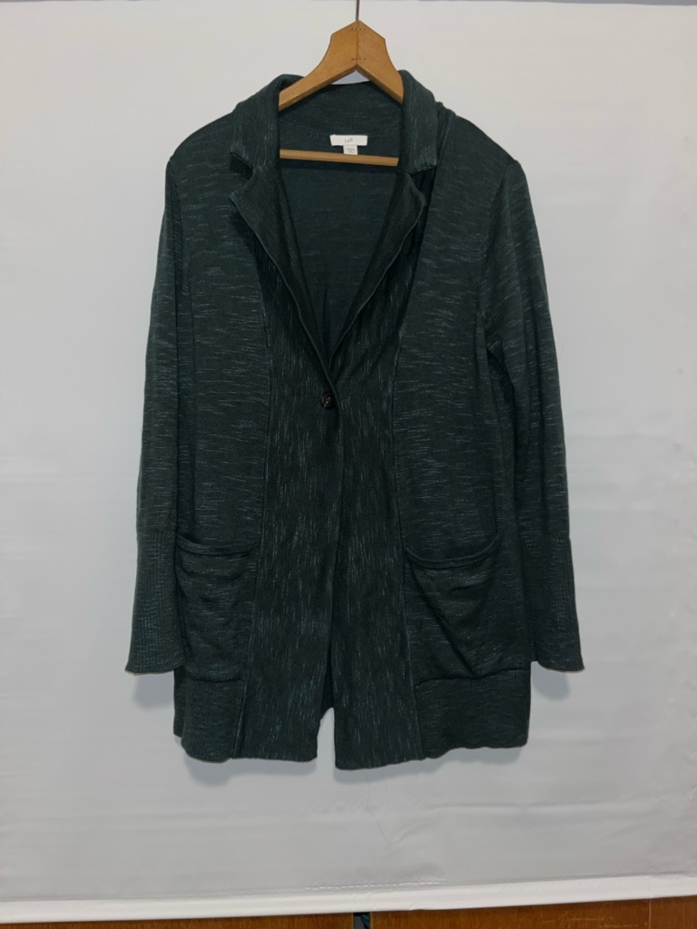J.Jill Open-Front Women's Sweater Cardigan - Dark Green Size S Petite